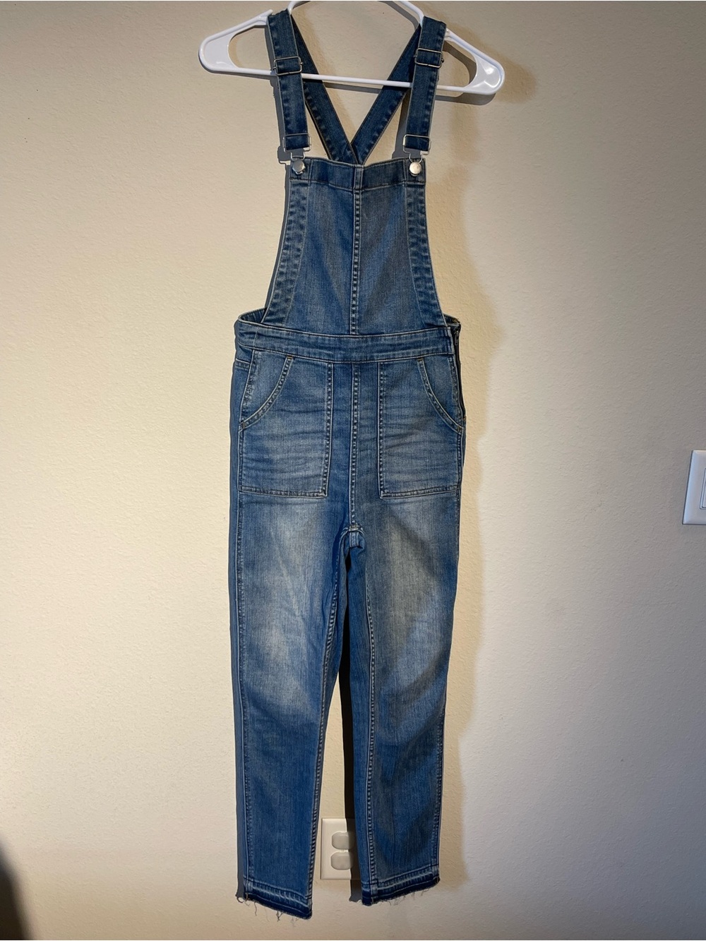 Madewell Skinny Overalls Raw Hem Size Small